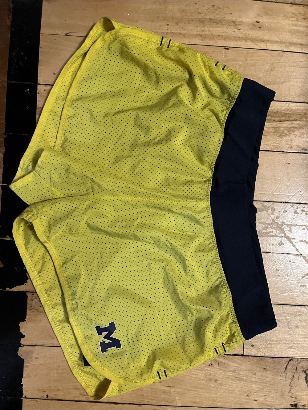 Colosseum Yellow Athletic Shorts with Navy Waistband